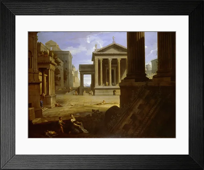 Framed Print : Square of an Ancient City, End 1630s. Artist: Le Maire, Jean (1597-1659) Framed Print : Square of an Ancient City, End 1630s. Artist: Le Maire, Jean (1597-1659)