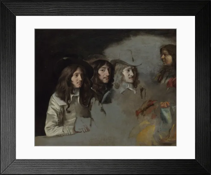 Framed Print : Three Men and a Boy, c. 1647-1648. Artist: Le Nain, Louis (1593-1648) Framed Print : Three Men and a Boy, c. 1647-1648. Artist: Le Nain, Louis (1593-1648)