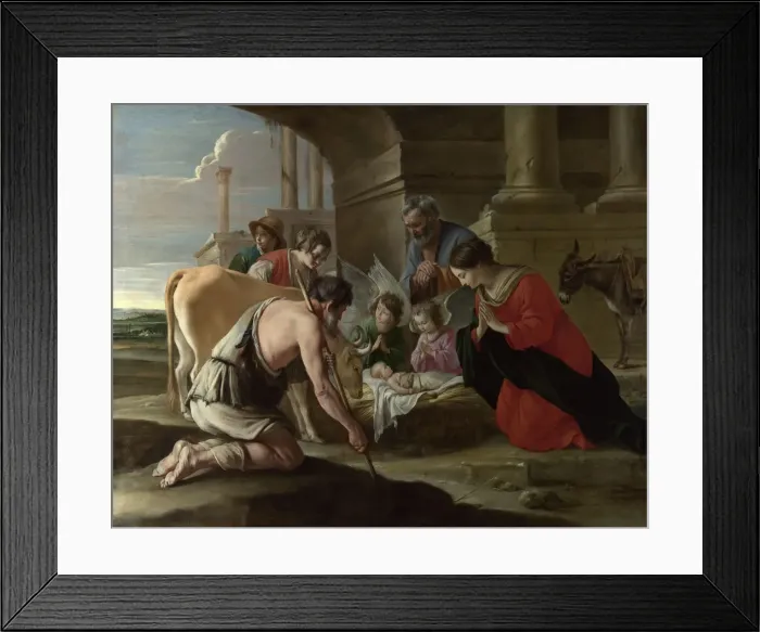 Framed Print : The Adoration of the Shepherds, c. 1640. Artist: Le Nain, Louis (1593-1648) Framed Print : The Adoration of the Shepherds, c. 1640. Artist: Le Nain, Louis (1593-1648)