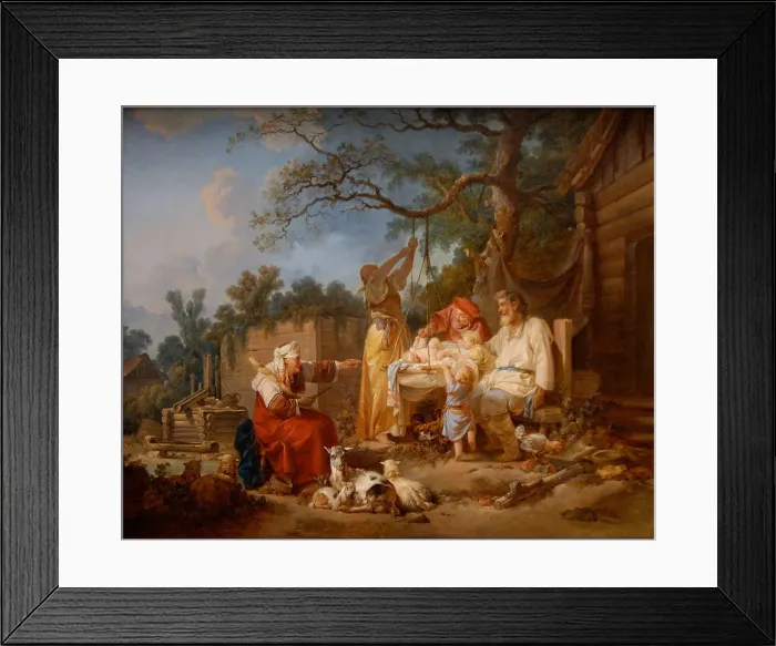 Framed Print : The Russian Cradle, ca 1764-1765. Artist: Le Prince, Jean-Baptiste (1734-1781) Framed Print : The Russian Cradle, ca 1764-1765. Artist: Le Prince, Jean-Baptiste (1734-1781)