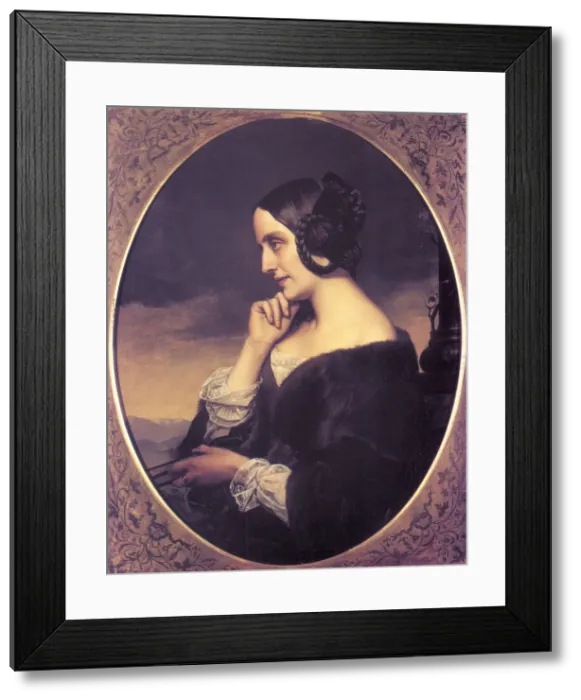 Framed Print : Portrait of Marie d?Agoult (1805-1876), 1843. Artist: Lehmann, Henri (1814-1882) Framed Print : Portrait of Marie d?Agoult (1805-1876), 1843. Artist: Lehmann, Henri (1814-1882)