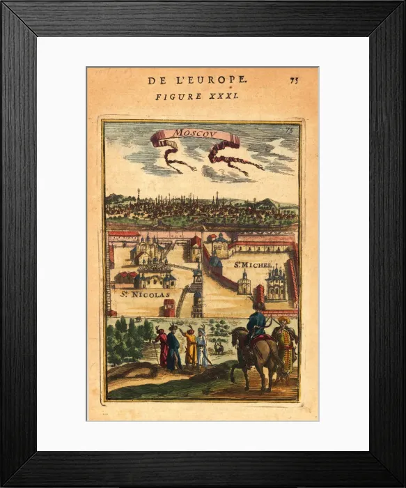 Framed Print : Moscow, 1683. Artist: Mallet, Alain Manesson (1630-1706) Framed Print : Moscow, 1683. Artist: Mallet, Alain Manesson (1630-1706)