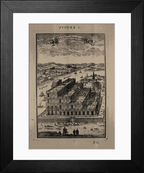 Framed Print : Hanging Gardens of Semiramis, 1683. Artist: Mallet, Alain Manesson (1630-1706) Framed Print : Hanging Gardens of Semiramis, 1683. Artist: Mallet, Alain Manesson (1630-1706)