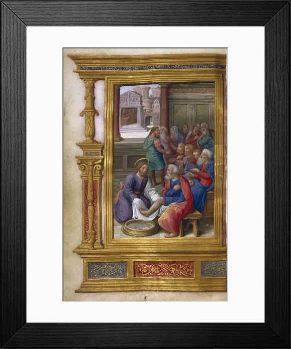 Framed Print : Christ Washing the Feet of the Apostles, 1500-1550. Artist: Master of Claude de France (active 1500-1550) Framed Print : Christ Washing the Feet of the Apostles, 1500-1550. Artist: Master of Claude de France (active 1500-1550)