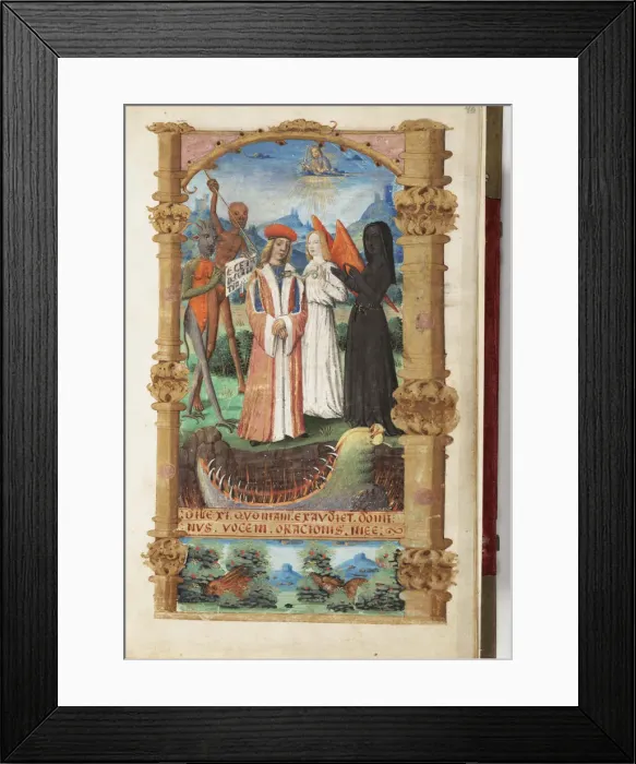 Framed Print : Allegory of Death (Book of Hours), c. 1510. Artist: Master of Jacques de Besancon (active 1500-1515) Framed Print : Allegory of Death (Book of Hours), c. 1510. Artist: Master of Jacques de Besancon (active 1500-1515)