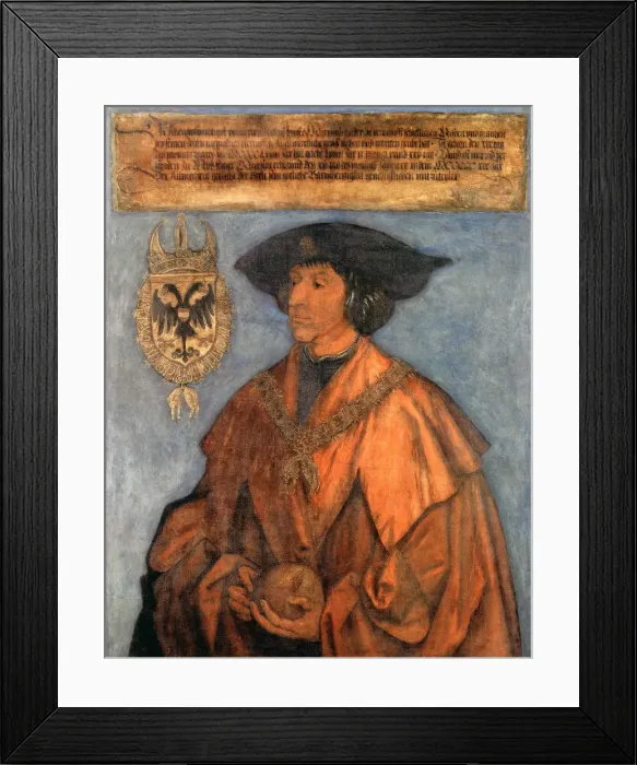 Framed Print : Portrait of Emperor Maximilian I (1459-1519), c. 1512. Artist: Durer, Albrecht (1471-1528) Framed Print : Portrait of Emperor Maximilian I (1459-1519), c. 1512. Artist: Durer, Albrecht (1471-1528)