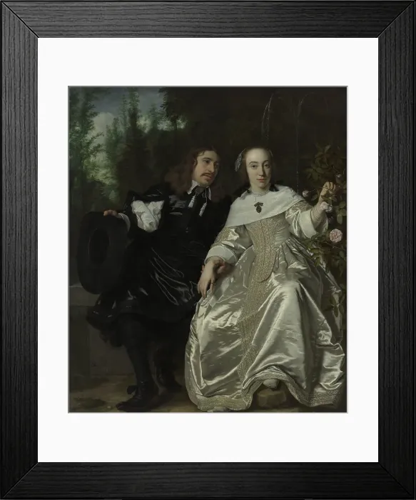 Framed Print : Abraham del Court and his wife Maria de Kaersgieter, 1654. Artist: Helst, Bartholomeus van der (1613-1670) Framed Print : Abraham del Court and his wife Maria de Kaersgieter, 1654. Artist: Helst, Bartholomeus van der (1613-1670)