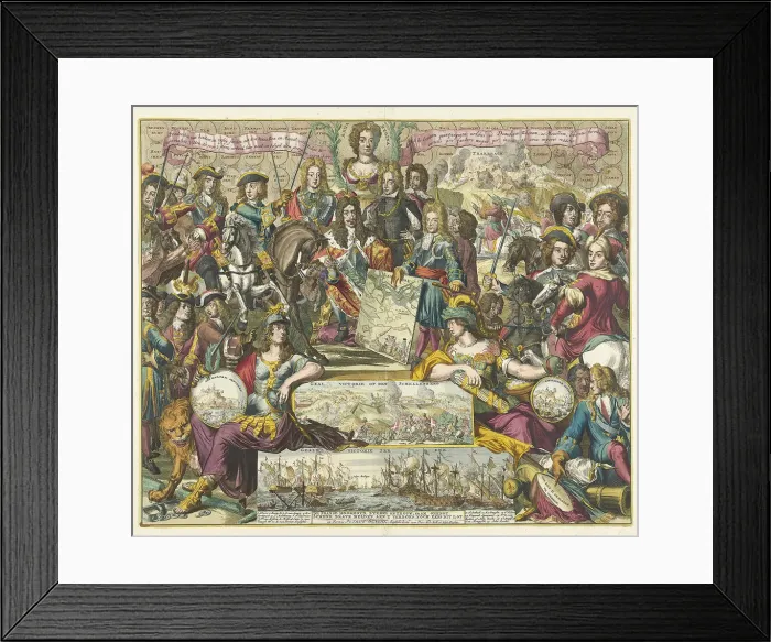 Framed Print : Allegory of the victory of the Allies in 1704, 1704-1705. Artist: Hooghe, Romeyn de (1645-1708) Framed Print : Allegory of the victory of the Allies in 1704, 1704-1705. Artist: Hooghe, Romeyn de (1645-1708)
