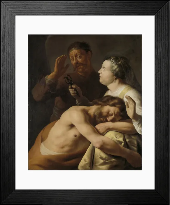 Framed Print : Samson and Delilah, 1635. Artist: Lievens, Jan (1607-1674) Framed Print : Samson and Delilah, 1635. Artist: Lievens, Jan (1607-1674)