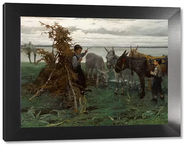 Boys herding donkeys, 1865. Artist: Maris, Willem (1844-1910)
