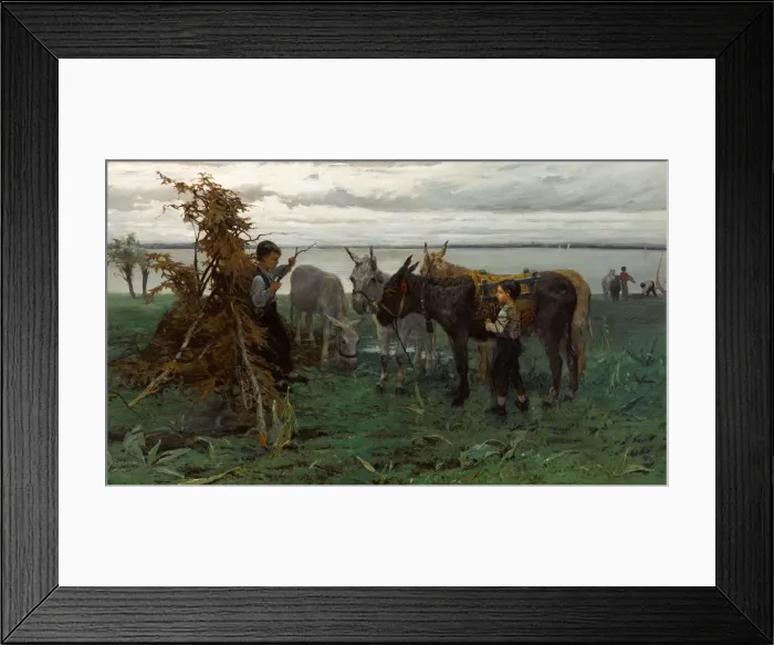 Framed Print : Boys herding donkeys, 1865. Artist: Maris, Willem (1844-1910)