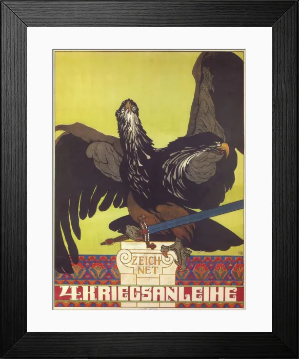 Framed Print : Subscribe to the fourth war loan, 1916. Artist: Lefler, Heinrich (1863-1919) Framed Print : Subscribe to the fourth war loan, 1916. Artist: Lefler, Heinrich (1863-1919)