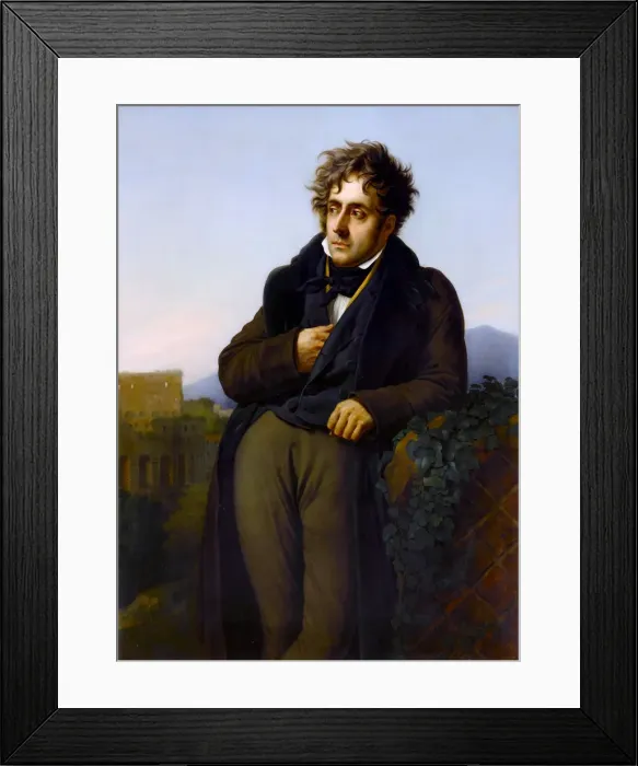 Framed Print : Portrait of Francois-Rene, vicomte de Chateaubriand (1768-1848). Artist: Girodet de Roucy Trioson, Anne Louis (1767-1824) Framed Print : Portrait of Francois-Rene, vicomte de Chateaubriand (1768-1848). Artist: Girodet de Roucy Trioson, Anne Louis (1767-1824)