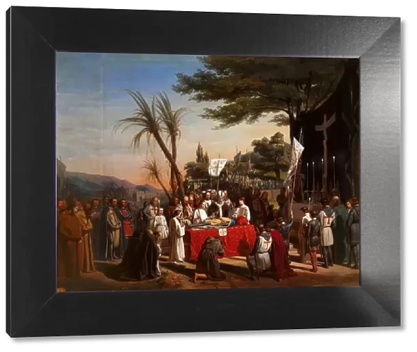 Funeral of Godfrey of Bouillon in Jerusalem, 23rd July 1100. Artist: Cibot, Edouard (1799-1877)