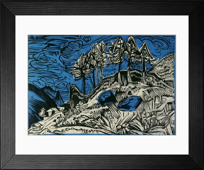 Framed Print : Trees on a Mountain Slope. Artist: Kirchner, Ernst Ludwig (1880-1938) Framed Print : Trees on a Mountain Slope. Artist: Kirchner, Ernst Ludwig (1880-1938)