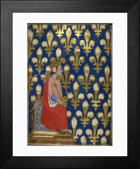 Framed Print : Robert of Anjou (From Regia Carmina by Convenevole da Prato). Artist: Pacino di Buonaguida (active 1302-1343) Framed Print : Robert of Anjou (From Regia Carmina by Convenevole da Prato). Artist: Pacino di Buonaguida (active 1302-1343)