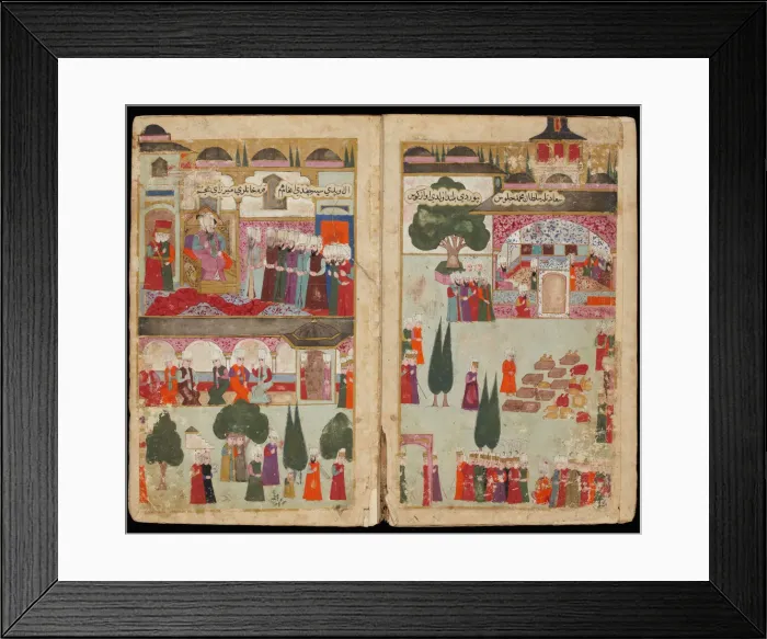 Framed Print : Mehmed III?s Coronation in the Topkapi Palace in 1595 (From Manuscript Mehmed IIIs Campaign in Hung Artist: Turkish master Framed Print : Mehmed III?s Coronation in the Topkapi Palace in 1595 (From Manuscript Mehmed IIIs Campaign in Hung Artist: Turkish master