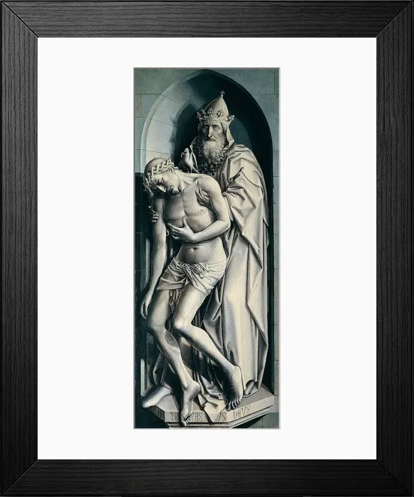 Framed Print : The Flemalle Panels: The Holy Trinity. Artist: Campin, Robert (ca. 1375-1444) Framed Print : The Flemalle Panels: The Holy Trinity. Artist: Campin, Robert (ca. 1375-1444)