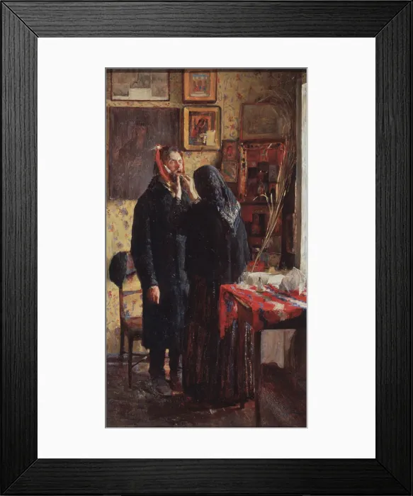 Framed Print : At the dentist. Artist: Meshkov, Vasili Nikitich (1868-1946) Framed Print : At the dentist. Artist: Meshkov, Vasili Nikitich (1868-1946)