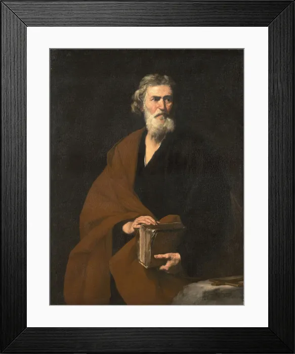 Framed Print : Saint Matthew the Evangelist. Artist: Ribera, Jose, de (1591-1652) Framed Print : Saint Matthew the Evangelist. Artist: Ribera, Jose, de (1591-1652)