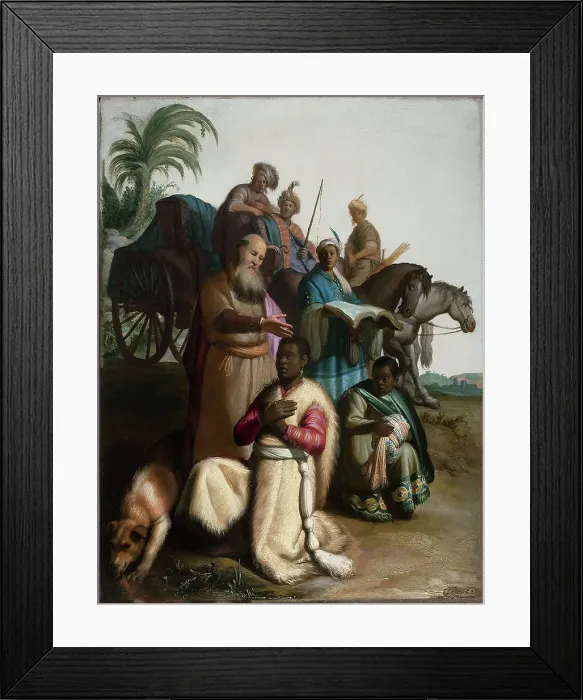 Framed Print : The baptism of the Eunuch. Artist: Rembrandt van Rhijn (1606-1669) Framed Print : The baptism of the Eunuch. Artist: Rembrandt van Rhijn (1606-1669)