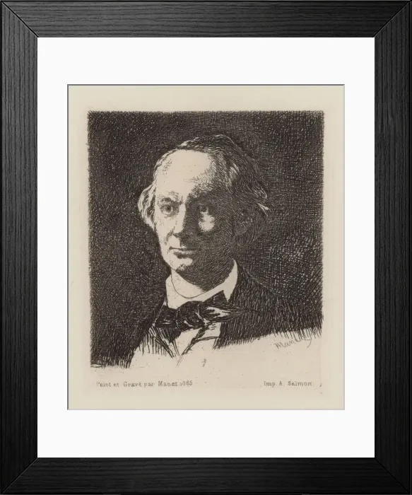 Framed Print : Portrait of the poet Charles Baudelaire (1821-1867). Artist: Manet, Edouard (1832-1883) Framed Print : Portrait of the poet Charles Baudelaire (1821-1867). Artist: Manet, Edouard (1832-1883)