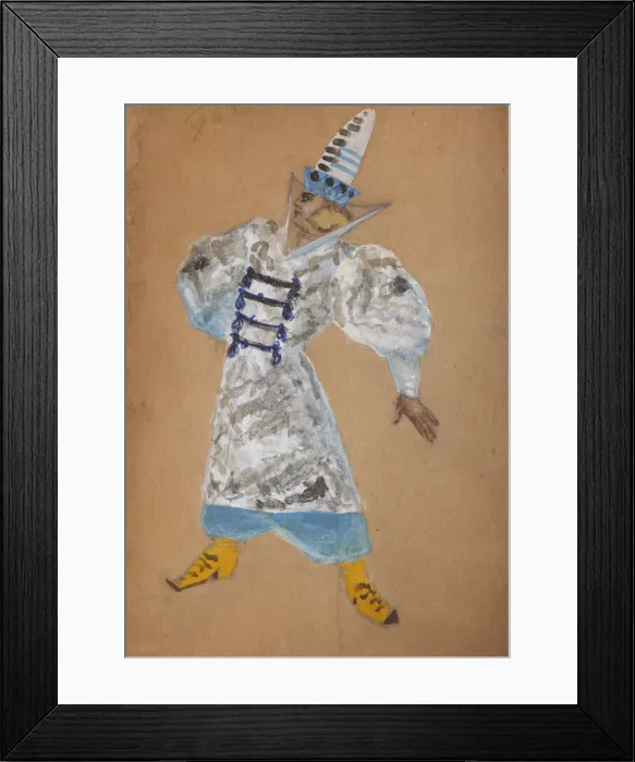 Framed Print : Costume design for the opera The golden Cockerel by N. Rimsky-Korsakov. Artist: Malyutin, Sergei Vasilyevich (1859-1937) Framed Print : Costume design for the opera The golden Cockerel by N. Rimsky-Korsakov. Artist: Malyutin, Sergei Vasilyevich (1859-1937)