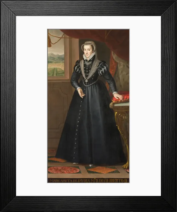 Framed Print : Margaret of Bourbon (1438-1483). Artist: Anonymous Framed Print : Margaret of Bourbon (1438-1483). Artist: Anonymous