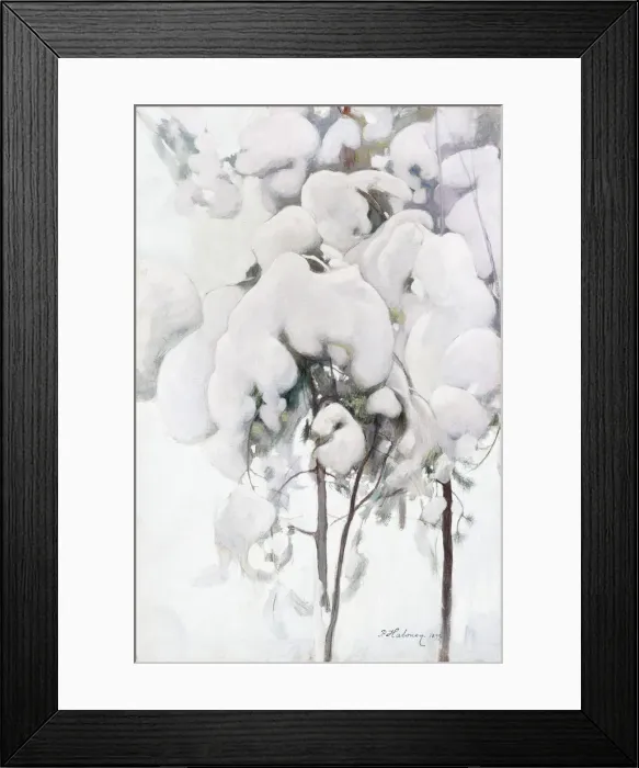 Framed Print : Snow-Covered Pine Saplings. Artist: Halonen, Pekka (1865-1933) Framed Print : Snow-Covered Pine Saplings. Artist: Halonen, Pekka (1865-1933)