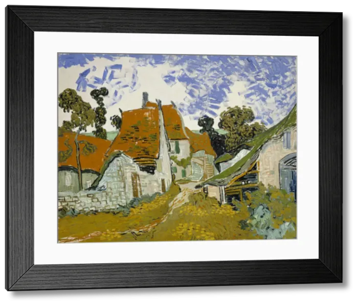 Framed Print : Street in Auvers-sur-Oise. Artist: Gogh, Vincent, van (1853-1890) Framed Print : Street in Auvers-sur-Oise. Artist: Gogh, Vincent, van (1853-1890)
