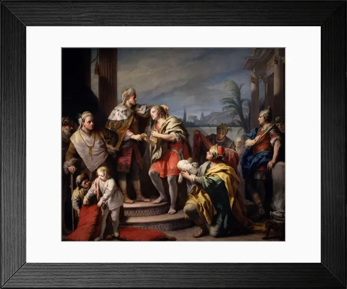 Framed Print : Joseph before Pharaoh, ca 1749. Artist: Amigoni, Jacopo (1675-1752) Framed Print : Joseph before Pharaoh, ca 1749. Artist: Amigoni, Jacopo (1675-1752)