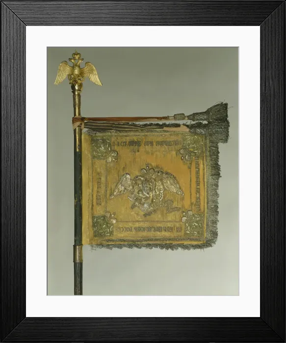 Framed Print : Standard of the Life Guard Horse Grenadier Regiment, 1838. Artist: Flags, Banners and Standards Framed Print : Standard of the Life Guard Horse Grenadier Regiment, 1838. Artist: Flags, Banners and Standards