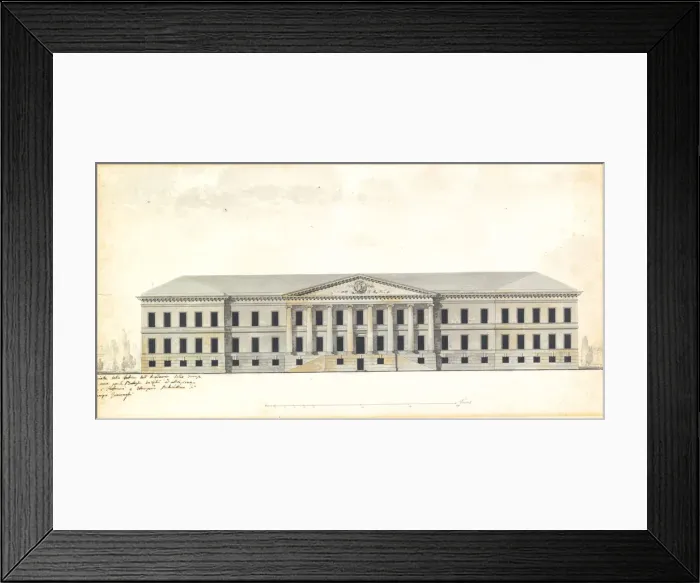 Framed Print : Elevation of the the facade of the Academy of Science in St. Petersburg. Artist: Quarenghi, Giacomo Antonio Domenico (1744-1817) Framed Print : Elevation of the the facade of the Academy of Science in St. Petersburg. Artist: Quarenghi, Giacomo Antonio Domenico (1744-1817)