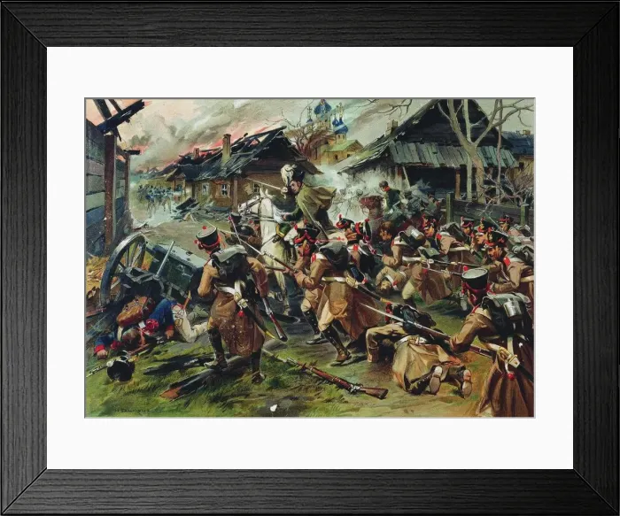 Framed Print : The Battle of Maloyaroslavets on 24 October 1812, 1900-1910. Artist: Samokish, Nikolai Semyonovich (1860-1944) Framed Print : The Battle of Maloyaroslavets on 24 October 1812, 1900-1910. Artist: Samokish, Nikolai Semyonovich (1860-1944)