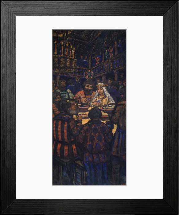 Framed Print : The Wedding of the Grand Duke Vladimir I. Svyatoslavich (Triptych, Central panel), 1920s. Artist: Yakovlev, Mikhail Nikolayevich (1880-1942) Framed Print : The Wedding of the Grand Duke Vladimir I. Svyatoslavich (Triptych, Central panel), 1920s. Artist: Yakovlev, Mikhail Nikolayevich (1880-1942)