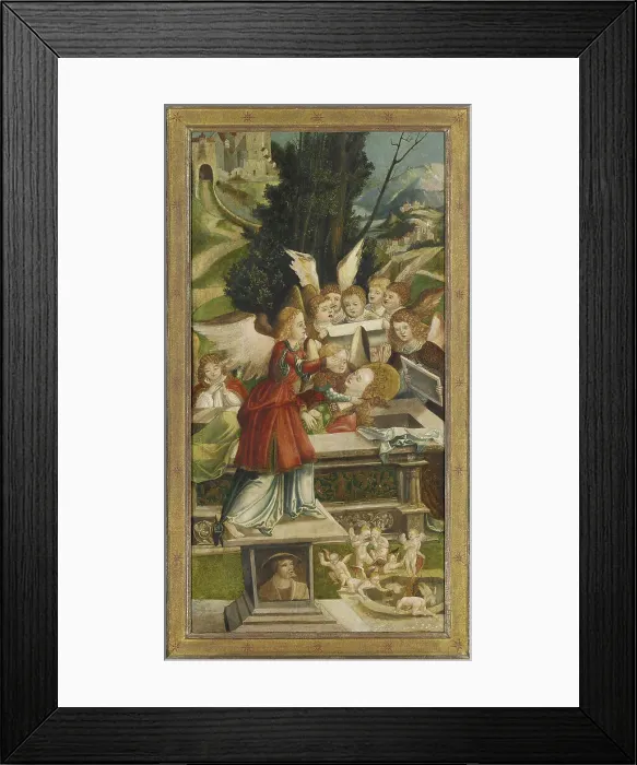 Framed Print : The Entombment. Wing from the Saint Agatha Altar, 1523. Artist: Greimold, Jorg (ca 1500-after 1540) Framed Print : The Entombment. Wing from the Saint Agatha Altar, 1523. Artist: Greimold, Jorg (ca 1500-after 1540)