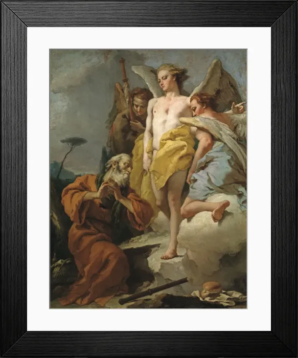Framed Print : Abraham and the Three Angels, ca 1770. Artist: Tiepolo, Giandomenico (1727-1804) Framed Print : Abraham and the Three Angels, ca 1770. Artist: Tiepolo, Giandomenico (1727-1804)