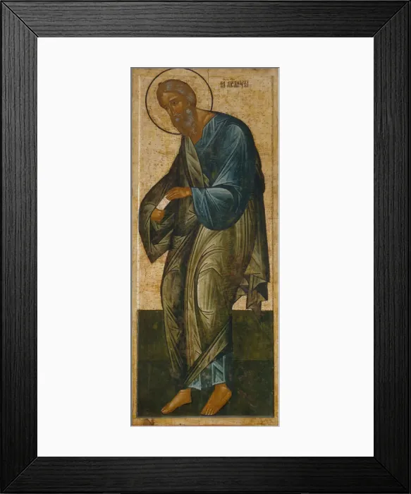 Framed Print : The Saint Apostle Andrew (From the Deesis Range), Late 15th cen Artist: Russian icon Framed Print : The Saint Apostle Andrew (From the Deesis Range), Late 15th cen Artist: Russian icon