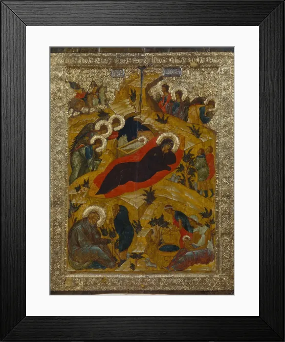 Framed Print : The Nativity, 1497. Artist: Russian icon Framed Print : The Nativity, 1497. Artist: Russian icon