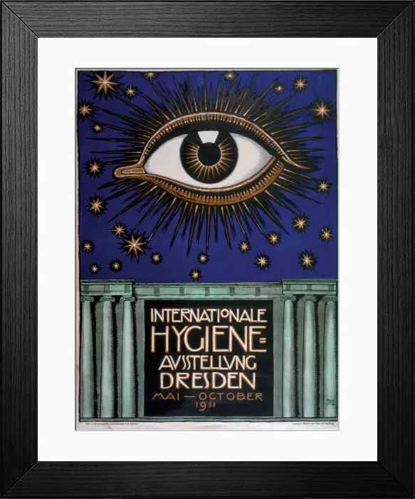 Framed Print : Poster for the 1911 First International Hygiene Exhibition, 1911. Artist: Stuck, Franz, Ritter von (1863-1928) Framed Print : Poster for the 1911 First International Hygiene Exhibition, 1911. Artist: Stuck, Franz, Ritter von (1863-1928)