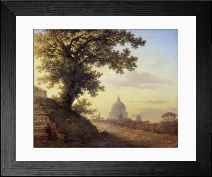 Framed Print : The Torquato Tassos Oak in Rome, 1848. Artist: Vorobyev, Maxim Nikiphorovich (1787-1855) Framed Print : The Torquato Tassos Oak in Rome, 1848. Artist: Vorobyev, Maxim Nikiphorovich (1787-1855)