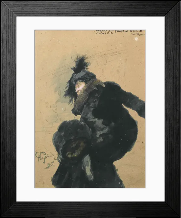 Framed Print : Woman in Fur Coat, 1915. Artist: Repin, Ilya Yefimovich (1844-1930) Framed Print : Woman in Fur Coat, 1915. Artist: Repin, Ilya Yefimovich (1844-1930)
