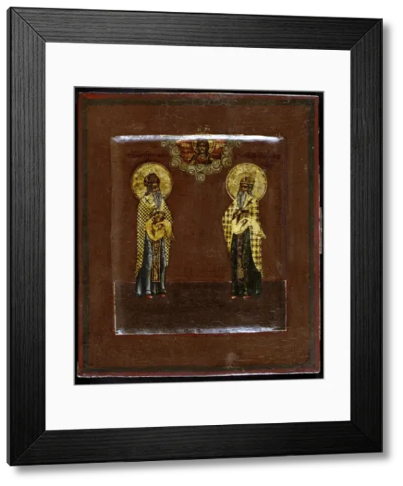 Framed Print : Saints Gurias of Kazan and Varsonofius of Tver, 17th century. Artist: Russian icon Framed Print : Saints Gurias of Kazan and Varsonofius of Tver, 17th century. Artist: Russian icon
