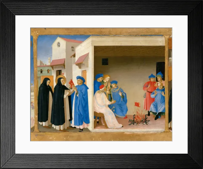 Framed Print : The Dispute of Saint Dominic and the Miracle of the Book (Predella of the retable The Coronation of Artist: Angelico, Fra Giovanni, da Fiesole (ca. 1400-1455) Framed Print : The Dispute of Saint Dominic and the Miracle of the Book (Predella of the retable The Coronation of Artist: Angelico, Fra Giovanni, da Fiesole (ca. 1400-1455)