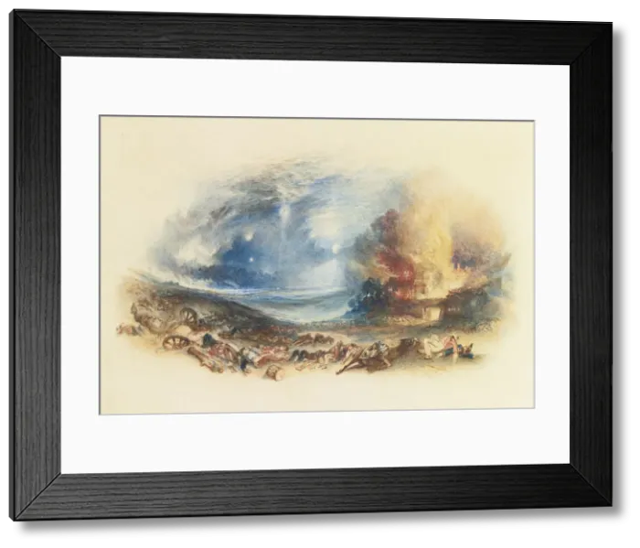 Framed Print : The Field of Waterloo Seen from Hougoumont, c. 1830. Artist: Turner, Joseph Mallord William (1775-1851) Framed Print : The Field of Waterloo Seen from Hougoumont, c. 1830. Artist: Turner, Joseph Mallord William (1775-1851)