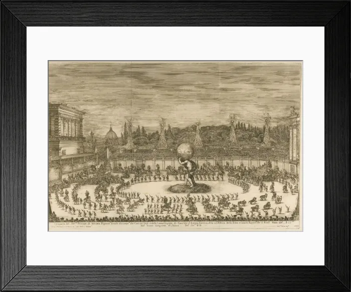 Framed Print : Il mondo festeggiante, balletto a cavallo on the occasion of the wedding of Cosimo de Medici with M Artist: Della Bella, Stefano (1610-1664) Framed Print : Il mondo festeggiante, balletto a cavallo on the occasion of the wedding of Cosimo de Medici with M Artist: Della Bella, Stefano (1610-1664)