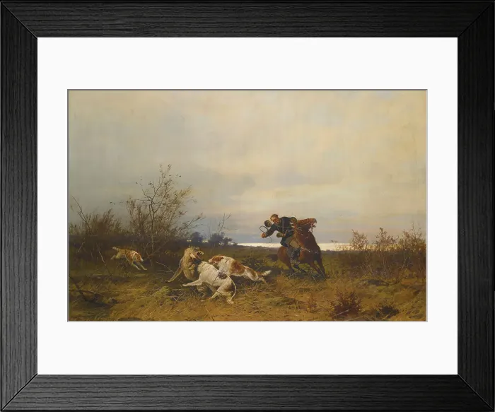 Framed Print : Hunting Scene Framed Print : Hunting Scene