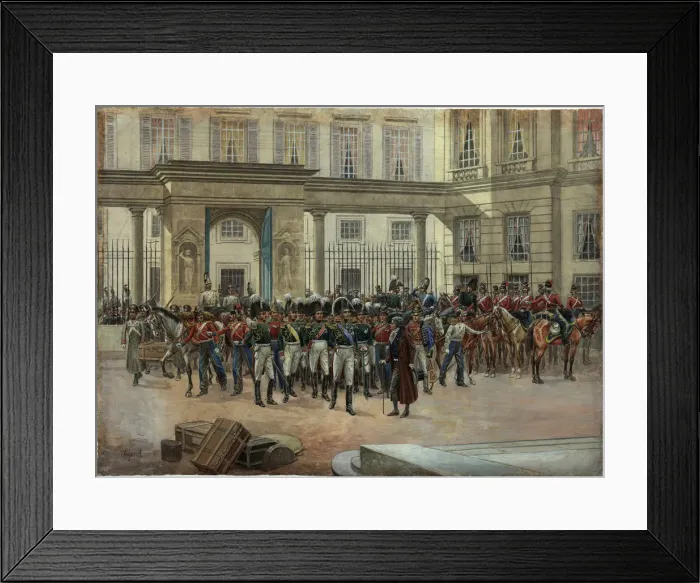 Framed Print : Emperor Alexander I in the courtyard of the Talleyrands house in Paris Framed Print : Emperor Alexander I in the courtyard of the Talleyrands house in Paris