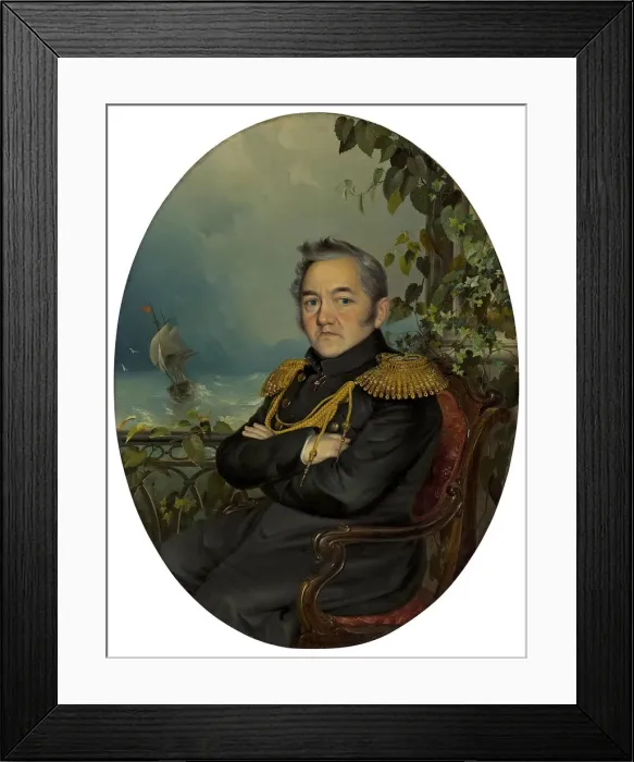 Framed Print : Portrait of Admiral Mikhail Lazarev (1788-1851), 1840s Framed Print : Portrait of Admiral Mikhail Lazarev (1788-1851), 1840s