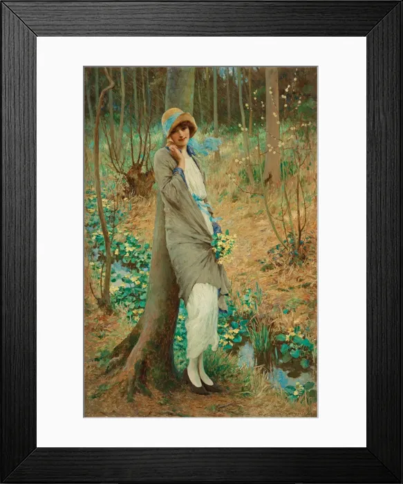 Framed Print : Woman in a Spring landscape, 1924 Framed Print : Woman in a Spring landscape, 1924